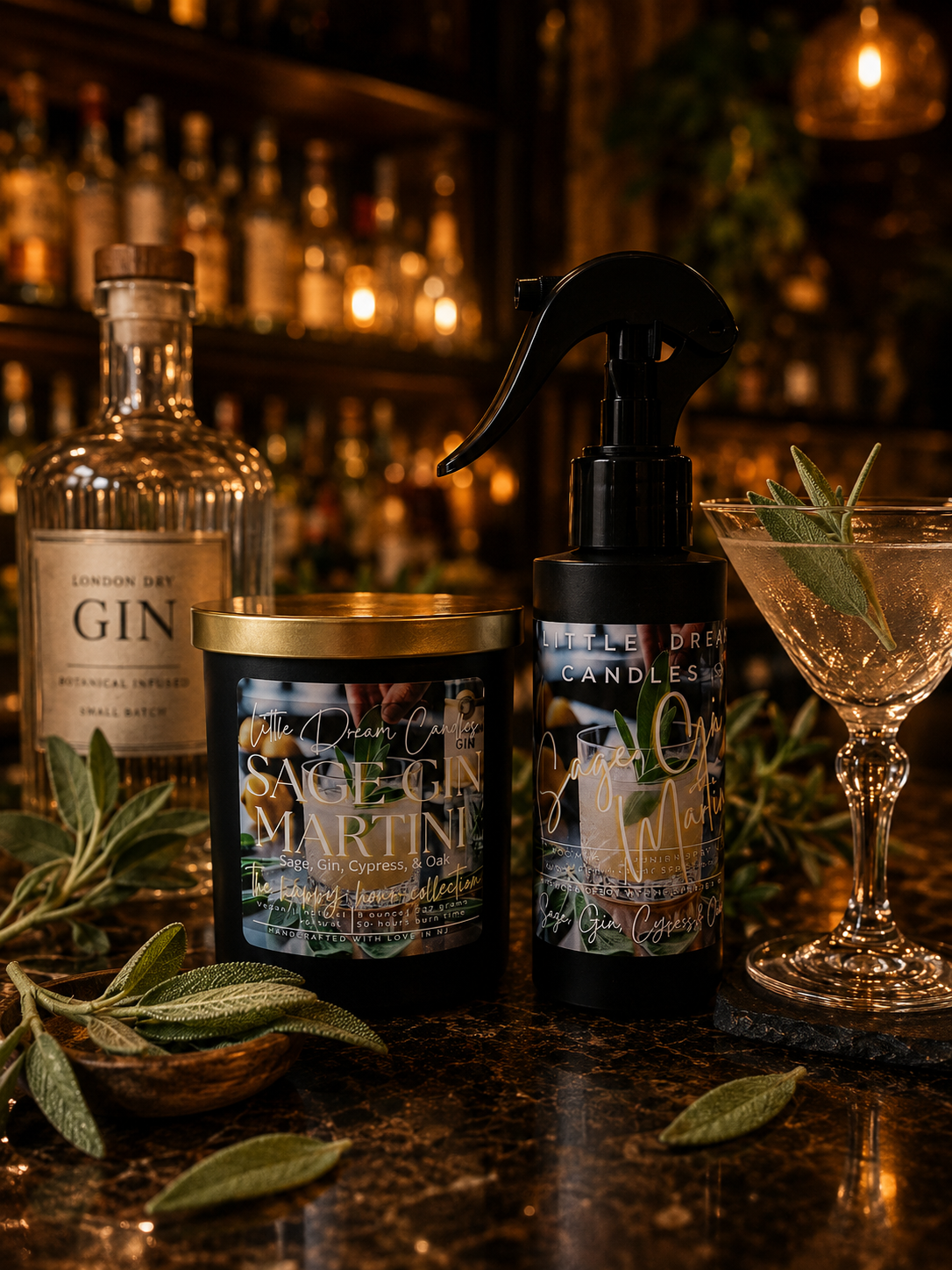 Sage Gin Martini Candle